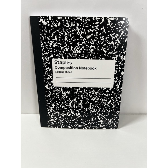 Staples Composition Notebook 100 Sheets College Ruled Black 7.5x9.75 ST55064C - Picture 1 of 2